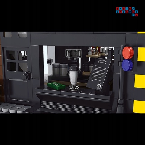 [16036] Klocki 2728 el. Kawiarnia modern coffee shop z podświetleniem LED Mould King