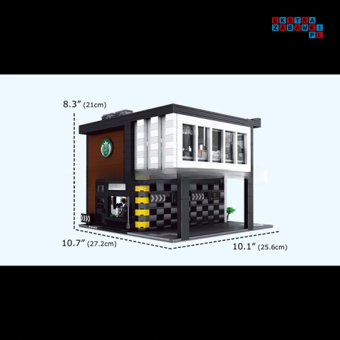 [16036] Klocki 2728 el. Kawiarnia modern coffee shop z podświetleniem LED Mould King