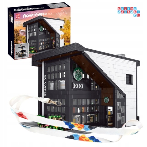 [16036] Klocki 2728 el. Kawiarnia modern coffee shop z podświetleniem LED Mould King