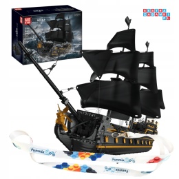 [13186] Klocki 5266 el. Konstrukcyjne czarny statek piracki Mould King