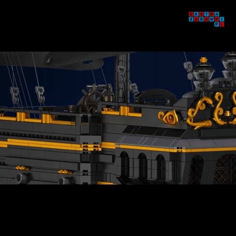 [13186] Klocki 5266 el. Konstrukcyjne czarny statek piracki Mould King