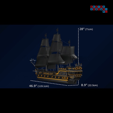 [13186] Klocki 5266 el. Konstrukcyjne czarny statek piracki Mould King