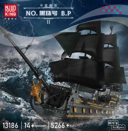[13186] Klocki 5266 el. Konstrukcyjne czarny statek piracki Mould King