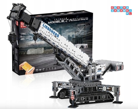 [17002] Klocki 4000 el. Konstrukcyjne duży zestaw dźwig budowlany zdalnie sterowany RC Mould King
