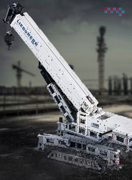 [17002] Klocki 4000 el. Konstrukcyjne duży zestaw dźwig budowlany zdalnie sterowany RC Mould King