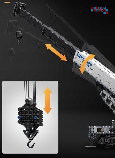 [17002] Klocki 4000 el. Konstrukcyjne duży zestaw dźwig budowlany zdalnie sterowany RC Mould King