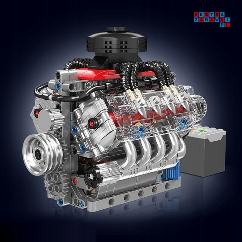 [10171] Klocki 487 el. Konstrukcyjne silnik ośmiocylindrowy V8 engine Mould King