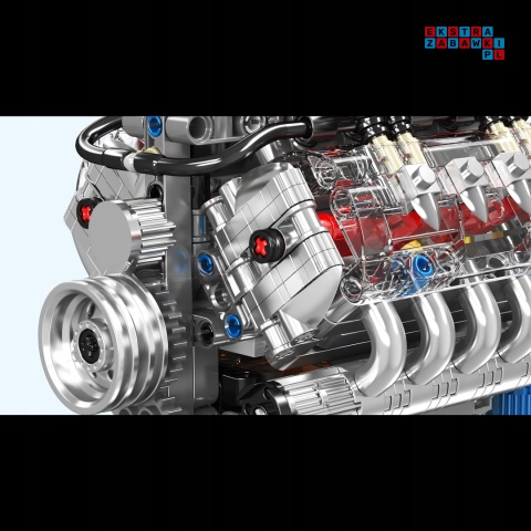[10171] Klocki 487 el. Konstrukcyjne silnik ośmiocylindrowy V8 engine Mould King