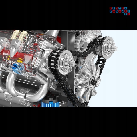 [10171] Klocki 487 el. Konstrukcyjne silnik ośmiocylindrowy V8 engine Mould King