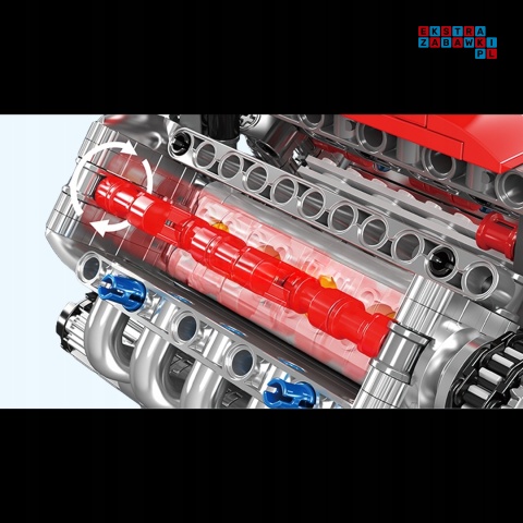 [10171] Klocki 487 el. Konstrukcyjne silnik ośmiocylindrowy V8 engine Mould King