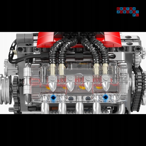 [10171] Klocki 487 el. Konstrukcyjne silnik ośmiocylindrowy V8 engine Mould King
