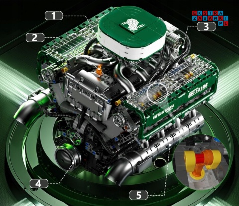 [10182] Klocki 2250 el. Konstrukcyjne silnik od czołgu tank Mould King