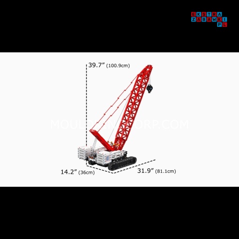 [17046] Klocki 4494 el. Konstrukcyjne technic dźwig gąsienicowy Mould King