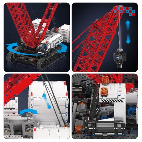 [17046] Klocki 4494 el. Konstrukcyjne technic dźwig gąsienicowy Mould King