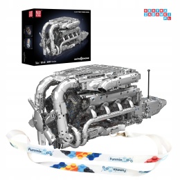 [10168] Klocki 2899 el. Model silnik V8 Twin Turbo skrzynia biegów Mould King