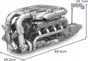 [10168] Klocki 2899 el. Model silnik V8 Twin Turbo skrzynia biegów Mould King