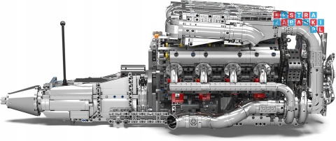 [10168] Klocki 2899 el. Model silnik V8 Twin Turbo skrzynia biegów Mould King