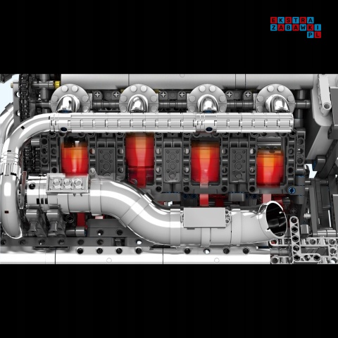 [10168] Klocki 2899 el. Model silnik V8 Twin Turbo skrzynia biegów Mould King