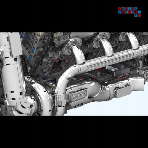 [10168] Klocki 2899 el. Model silnik V8 Twin Turbo skrzynia biegów Mould King