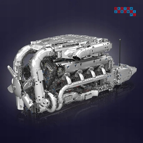 [10168] Klocki 2899 el. Model silnik V8 Twin Turbo skrzynia biegów Mould King