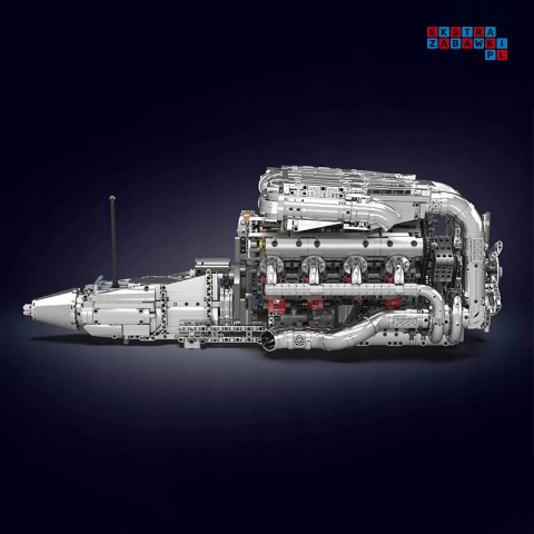 [10168] Klocki 2899 el. Model silnik V8 Twin Turbo skrzynia biegów Mould King