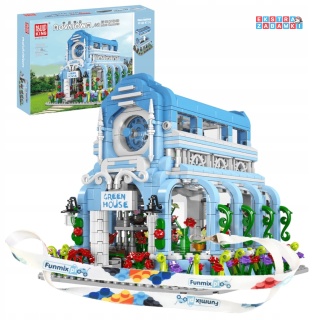 [16048] Klocki 1289 el. Ogród botaniczny Botanical Garden szklarnia z podświetleniem LED Mould king [S]