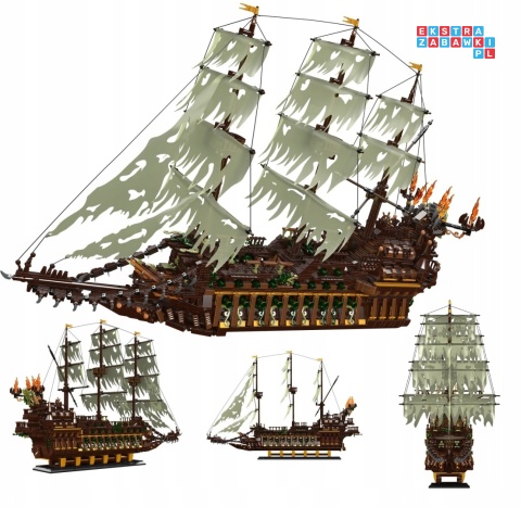 [13197] Klocki 4364 el. Statek model widmo Latający Holender Mould King