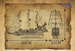 [13197] Klocki 4364 el. Statek model widmo Latający Holender Mould King