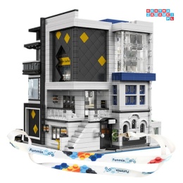 [16043] Klocki 3536 el. Technic budynek Galeria Sztuki wystawa z podświetleniem LED Mould King