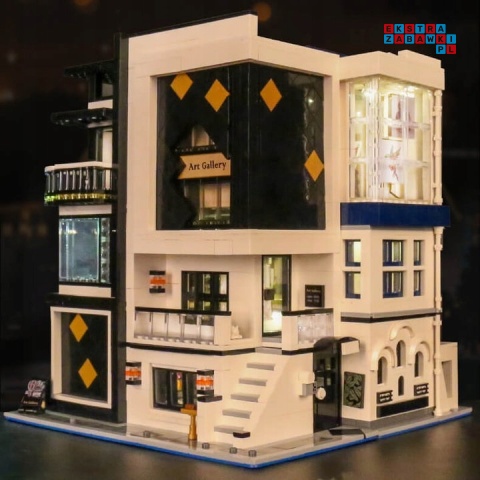 [16043] Klocki 3536 el. Technic budynek Galeria Sztuki wystawa z podświetleniem LED Mould King