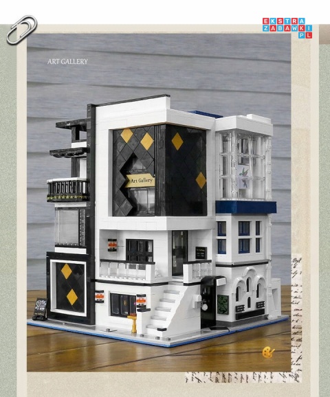 [16043] Klocki 3536 el. Technic budynek Galeria Sztuki wystawa z podświetleniem LED Mould King