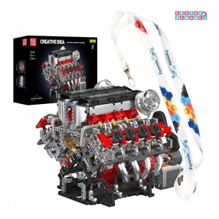 [10130] Klocki 2718 el. Technic model silnik 3.9L Twin-Turbo V8 Mould King [S]