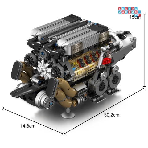 [10131] Klocki 952 el. Technic model silnik BGT W16 Mould King