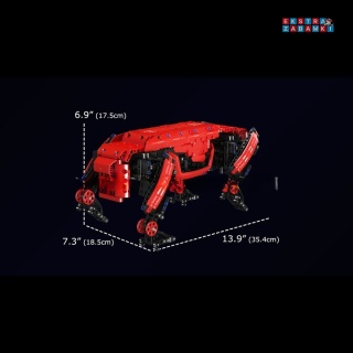 [15075S] Klocki 921 el. Technic pies robot droid zdalnie sterowany RC Mould King - czerwony [S]