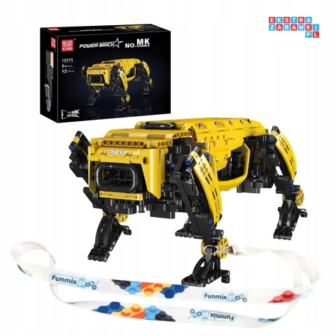 [15075S] Klocki 921 el. Technic pies robot droid zdalnie sterowany RC Mould King - żółty