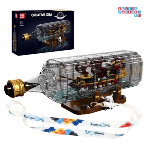 [10066] Klocki 2488 el. Technic statek morski w butelce Mould King