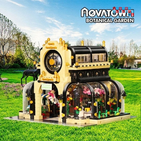 [16019] Klocki 2147 el. Technic The Botanical Garden ogród botaniczny szklarnia podświetleniem LED Mould King