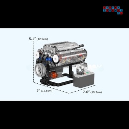 [10088] Klocki 535 el. Technic V8 ośmiocylindrowy silnik benzynowy Mould King