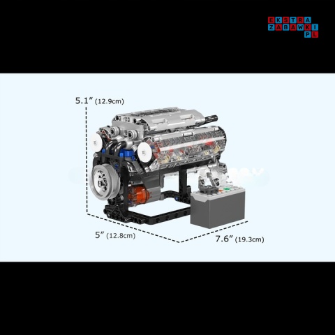 [10088] Klocki 535 el. Technic V8 ośmiocylindrowy silnik benzynowy Mould King