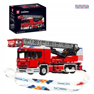 [17022] Klocki 4886 el. Technic wóz strażacki Scania drabina teleskopowa konstrukcyjne Mould King [S]