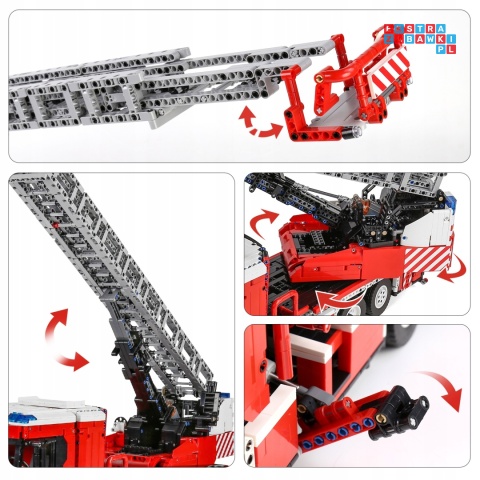 [17022] Klocki 4886 el. Technic wóz strażacki Scania drabina teleskopowa konstrukcyjne Mould King