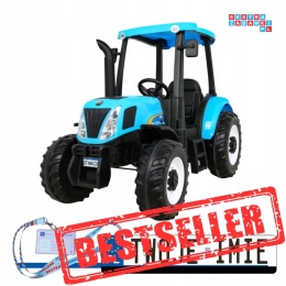 [A011A] Traktor New Holland na akumulator 24V/10AH 2x200W EVA ekoskóra pilot - niebieski