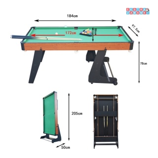 [T56026(6).PLUS] Stół do gier 3w1 BILARD PING PONG 184x97,5CM solidny składany + akcesoria [S]