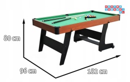 [T56026(6).GREEN] Stół do bilarda zestaw bilardowy z akcesoriami 6FT