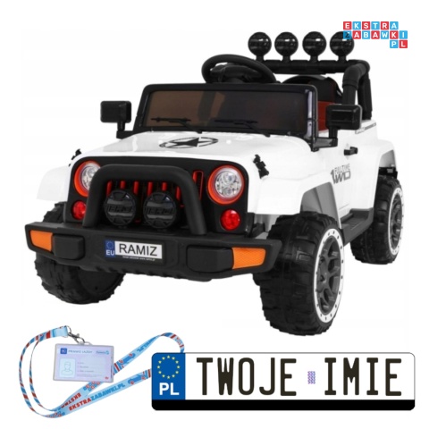 [outlet] [BRD-7588] Terenowy Full Time 4WD 4x40W 12V/10Ah koła EVA, pilot, LED - biały