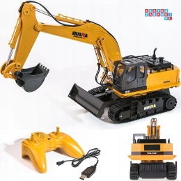 [ZRC.1510] Duża koparka gąsienicowa zdalnie sterowana RC spychacz 1:16 pilot obrót 680*