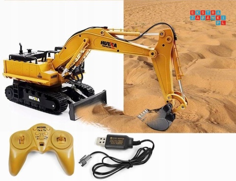 [ZRC.1510] Duża koparka gąsienicowa zdalnie sterowana RC spychacz 1:16 pilot obrót 680*