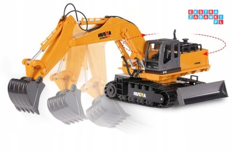 [ZRC.1510] Duża koparka gąsienicowa zdalnie sterowana RC spychacz 1:16 pilot obrót 680*