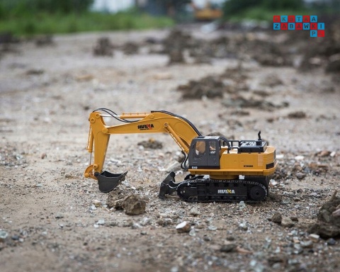 [ZRC.1510] Duża koparka gąsienicowa zdalnie sterowana RC spychacz 1:16 pilot obrót 680*