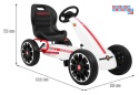 [PB9388A] Gokart ABARTH na pedały dla dzieci Koła EVA Hamulec ręczny - biały